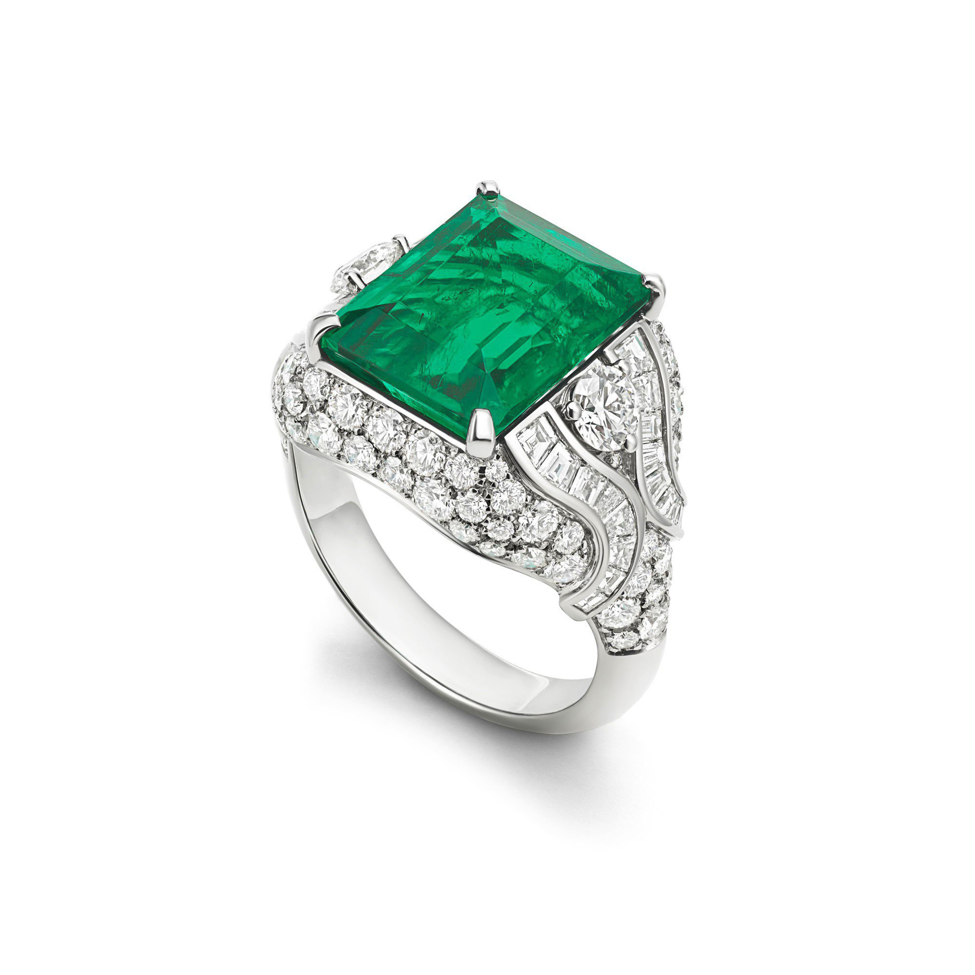 925 Silver Gold-Plated Wood Green Ring with High-Carbon Diamonds – Unique & Elegant Design