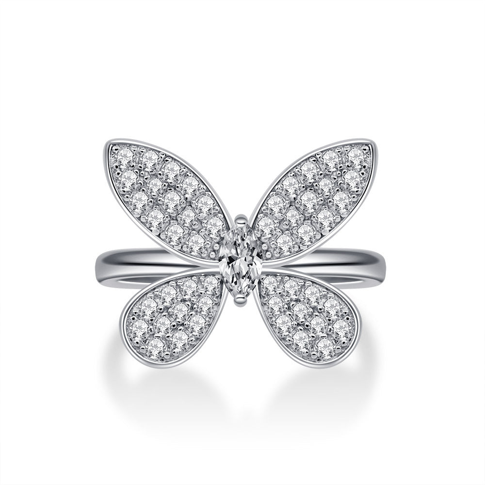 S925 Sterling Silver Butterfly Design Ring