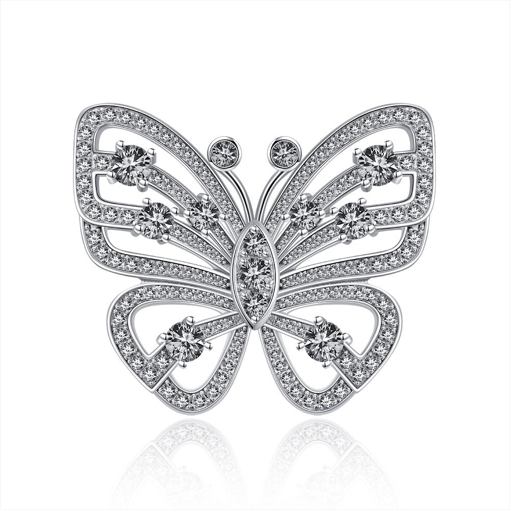 S925 Sterling Silver Micro-Inlaid Butterfly Diamond Ring – A Touch of Luxury