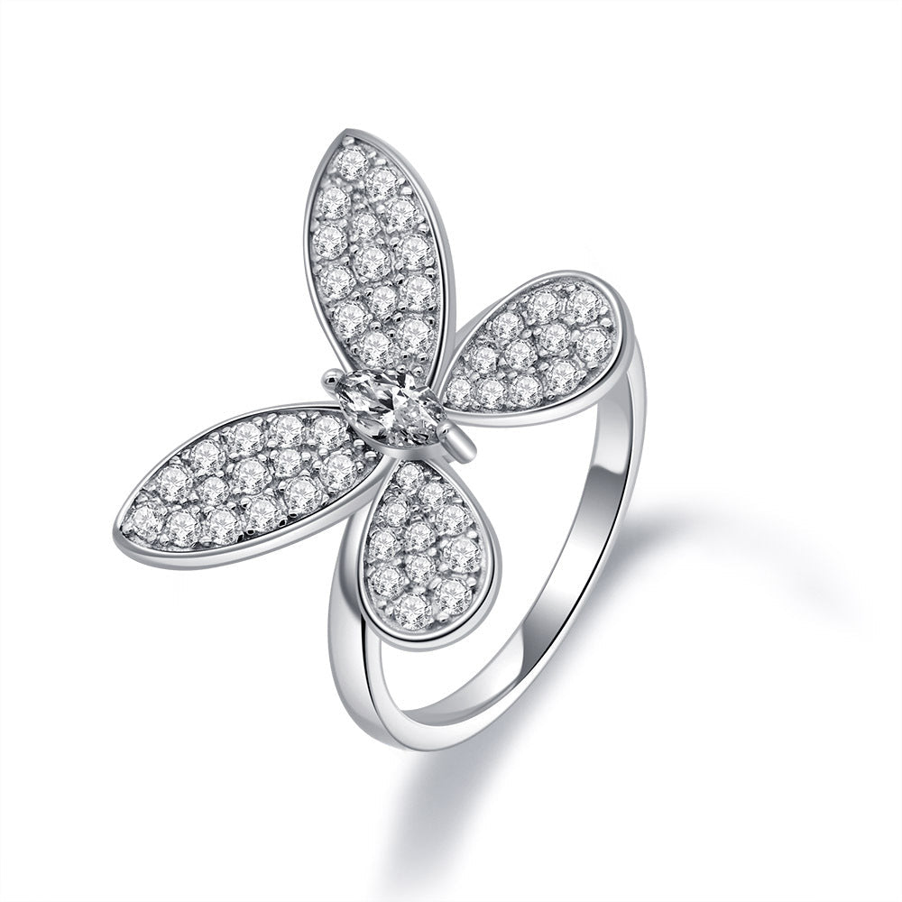S925 Sterling Silver Butterfly Design Ring
