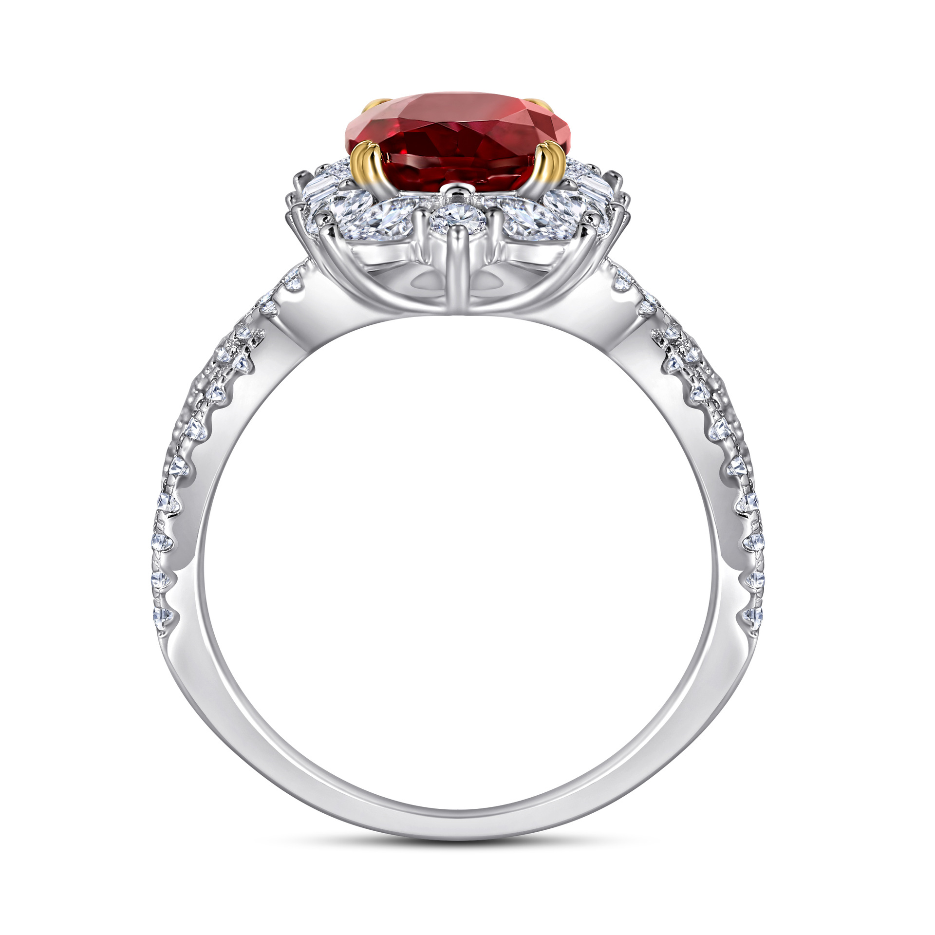 Vintage-Inspired S925 Silver 2 Carat High Carbon Diamond Ruby Ring – Classic Victorian-Style Statement Jewelry for Women