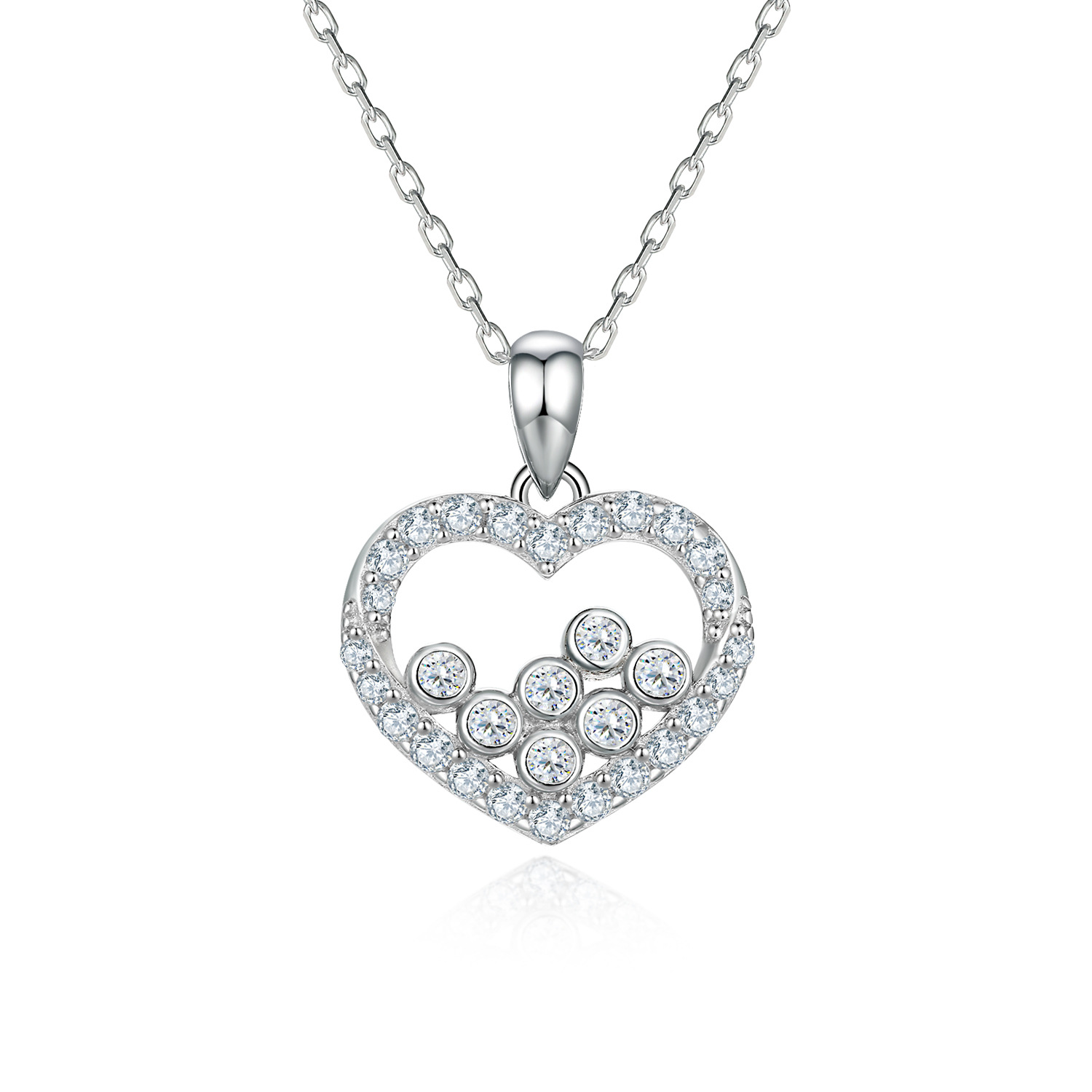 S925 Silver Heart-Shaped Pendant Necklace for Women – Romantic Love Symbol Jewelry