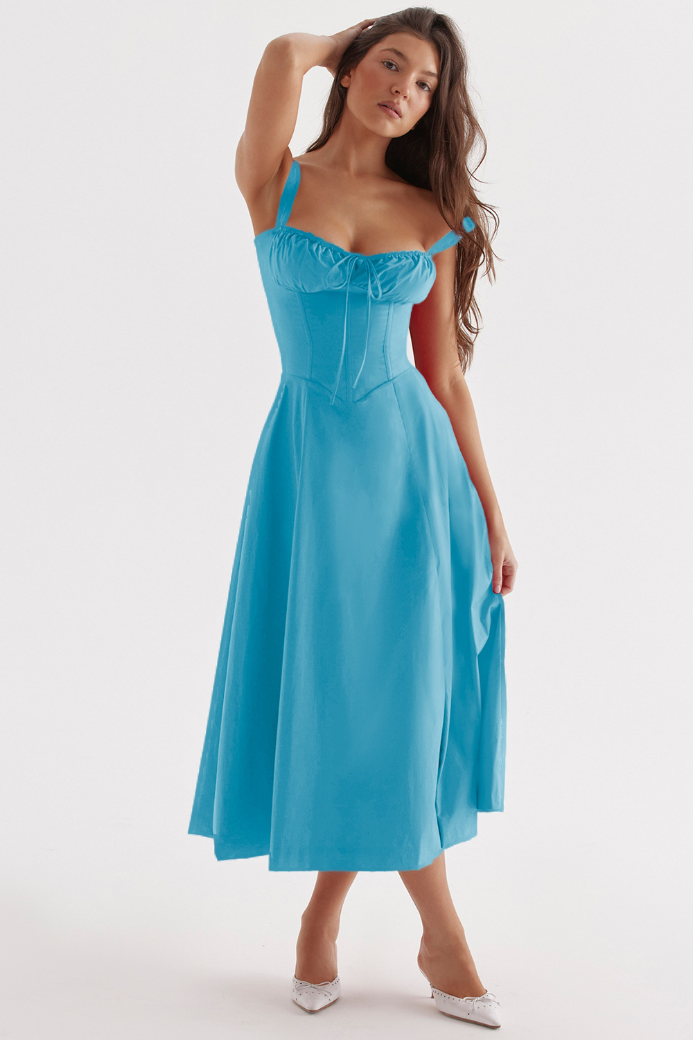 Elegant Floral Print Large Swing Dress