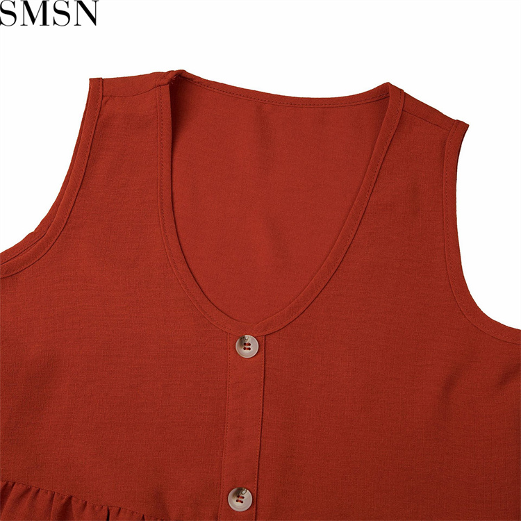 Casual Dress 2022 New Amazon ebay Fashion casual V neck solid color dress