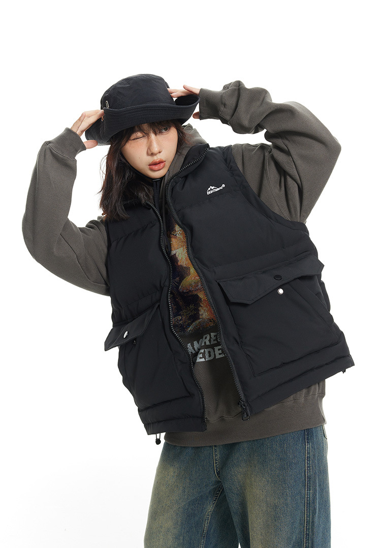 Women Men Down Vest Sleeveless Waistcoat Jacket Coat Winter Casual Parkas