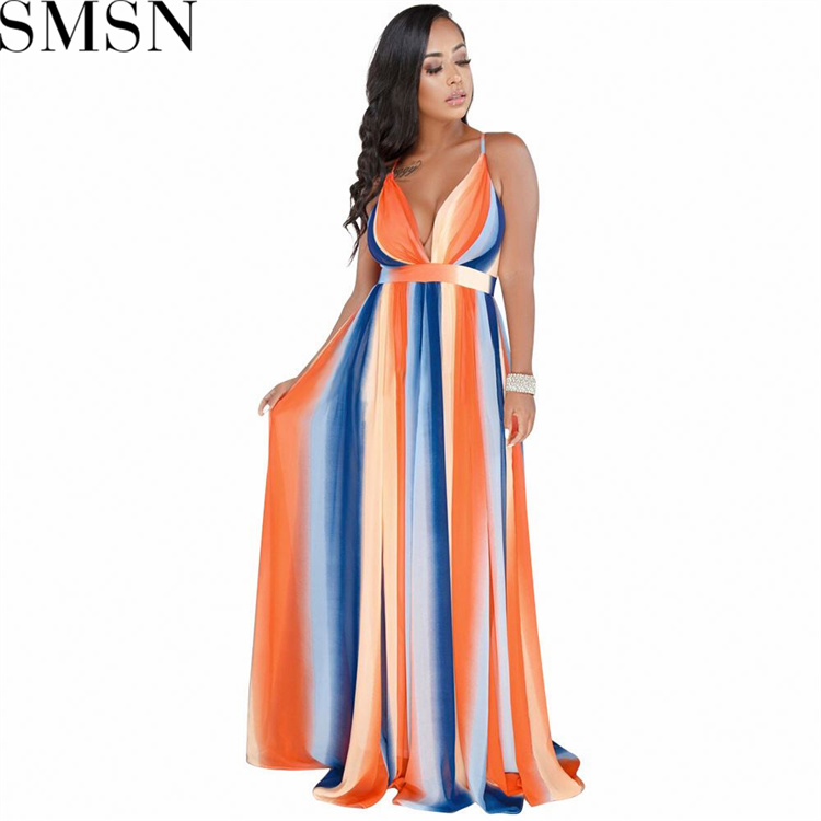 Plus Size Dress Amazon Ebay popular European and American deep V neck backless chiffon dress