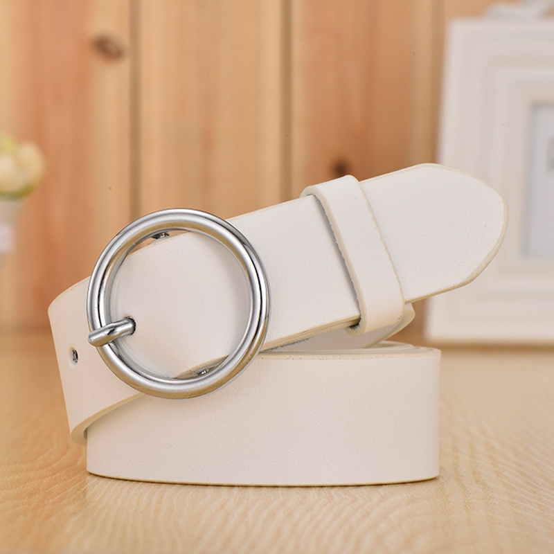 Women Men Belt 3.8 cm Cowhide Leather Buckle Belt Unisex