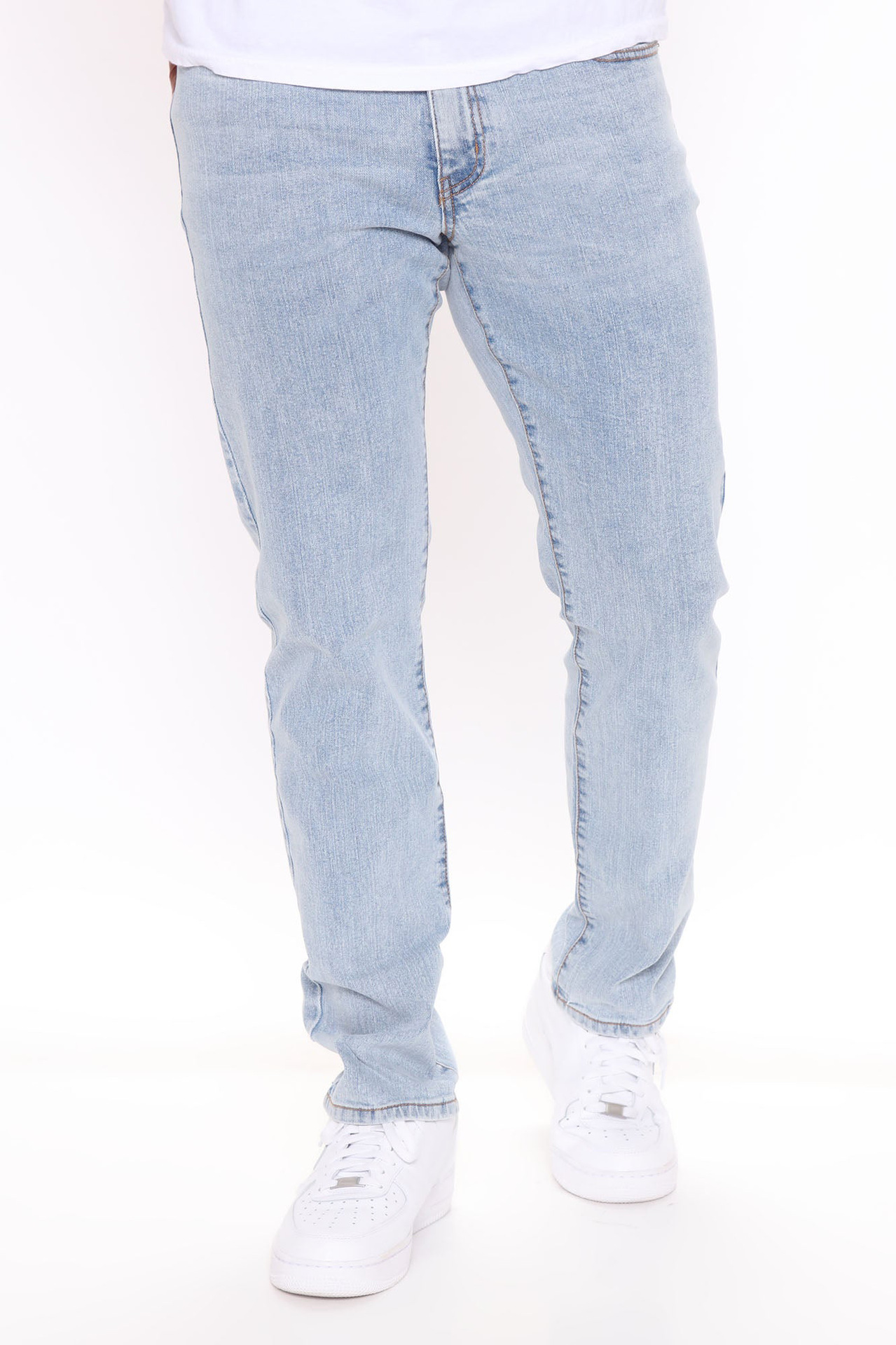 Fashionable elastic men's small leg jeans