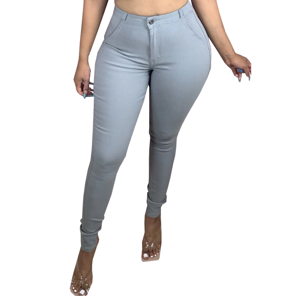 Washed slim elastic denim Leggings