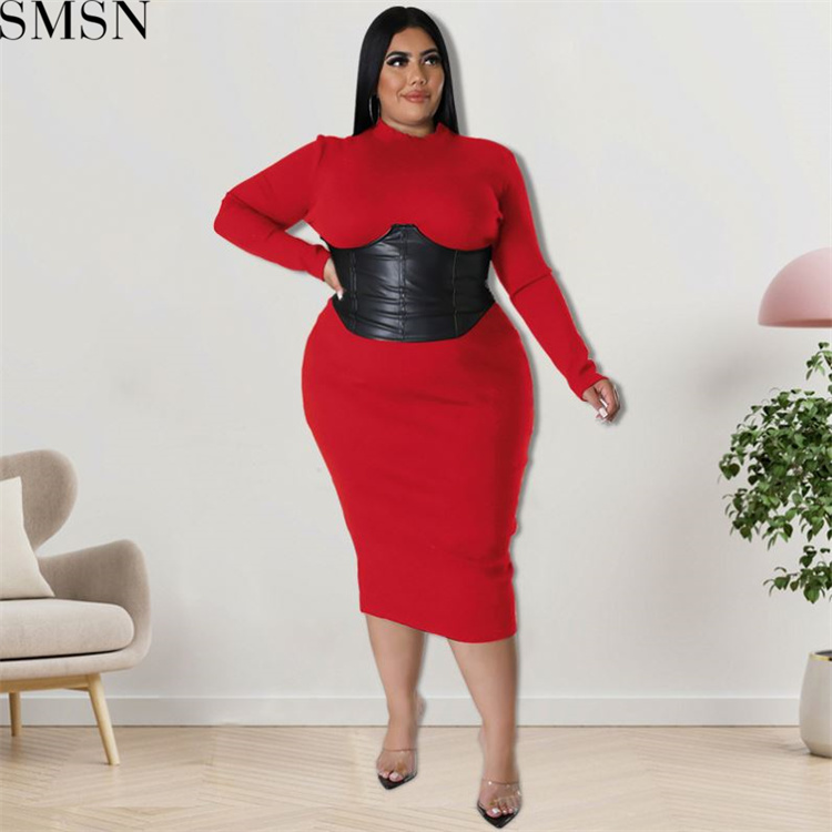Plus Size Dress large size fall women clothing wholesale supply zipper hit leather one step dress