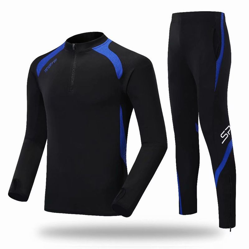 Men Boy Football Jersey Uniform Soccer Training Clothes Long-sleeved