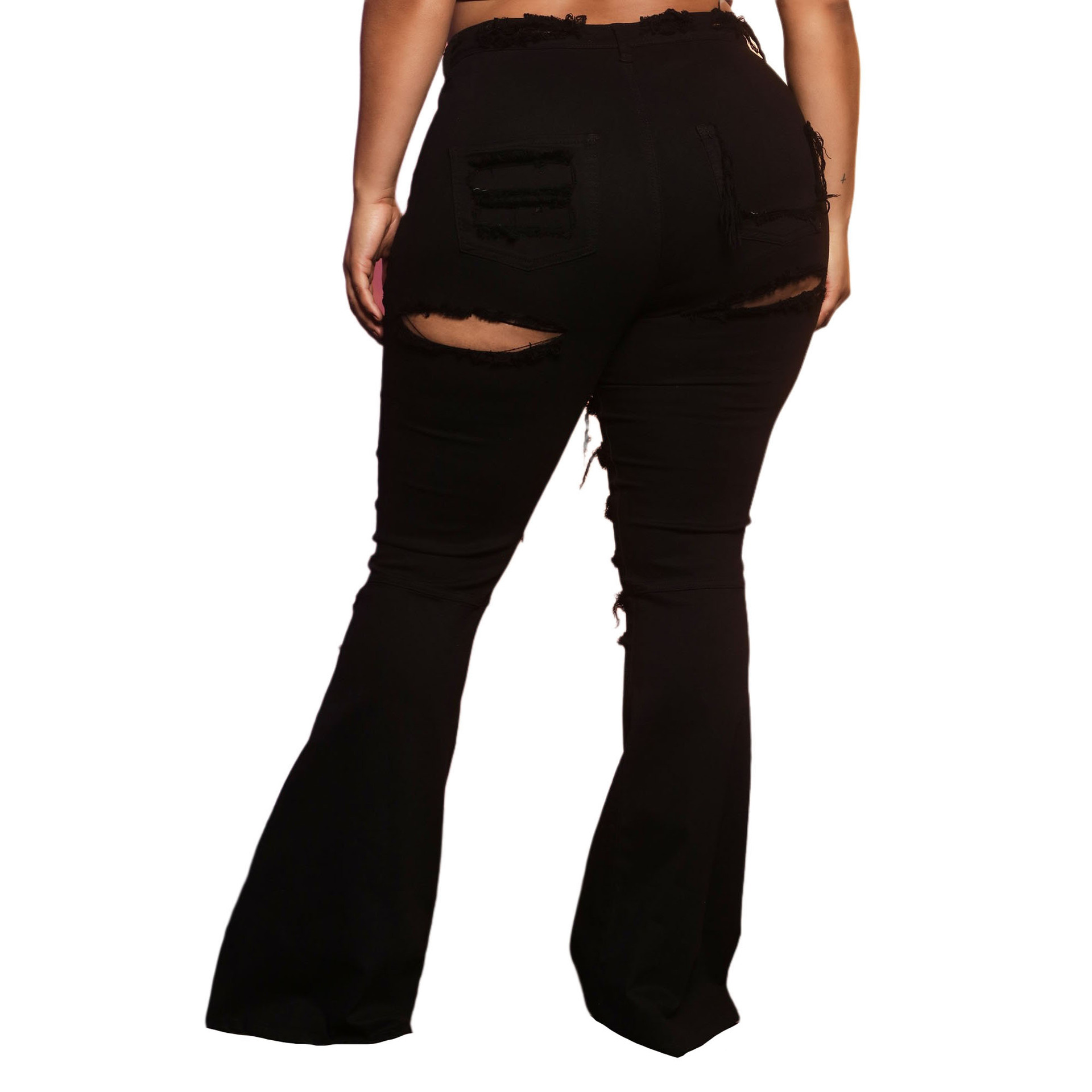 Fashion high waisted flared pants