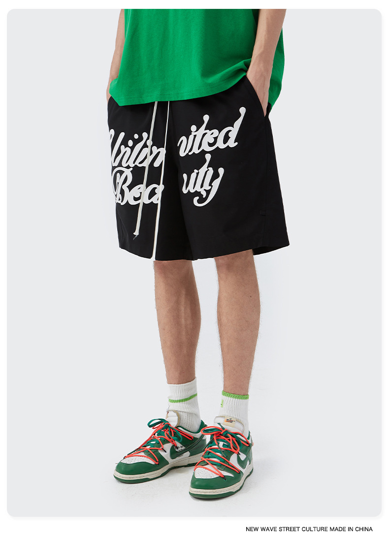 Men Boys Shorts Streetwear Bottoms Half Pants Sports Outfit Running Sweatsuit Trunks