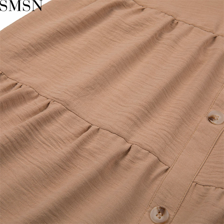 Casual Dress 2022 New Amazon ebay Fashion casual V neck solid color dress