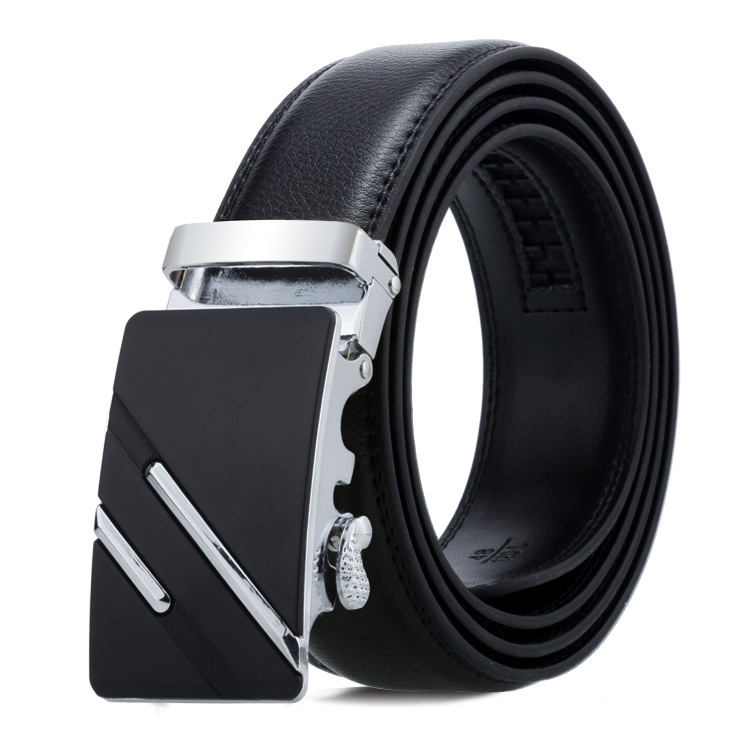 Women Men Belt 3.3cm Cowhide Leather Buckle Belt Unisex