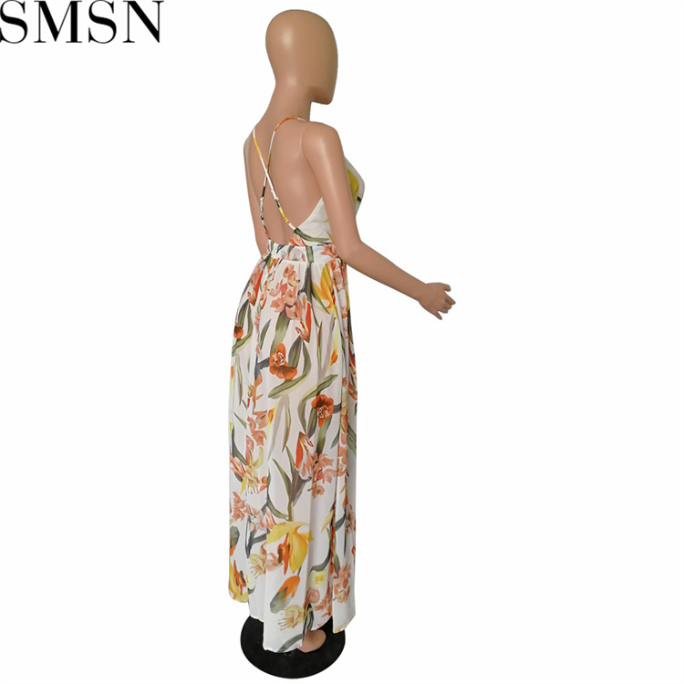 Plus Size Dress Amazon Ebay popular European and American deep V neck backless chiffon dress