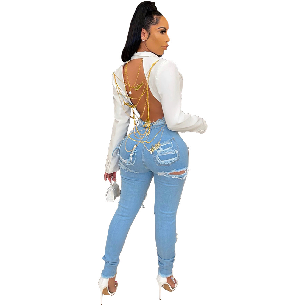 Fashion hole jeans Leggings