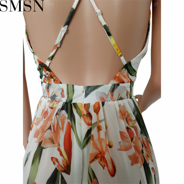 Plus Size Dress Amazon Ebay popular European and American deep V neck backless chiffon dress