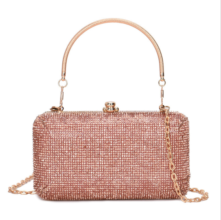 Ladies Satin Clutches Evening Bags Rhinestone