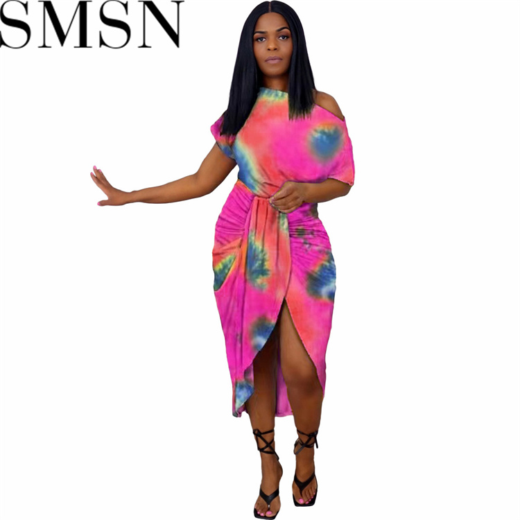 Plus Size Dress Europe and America women clothing off shoulder striped fashion slim dress