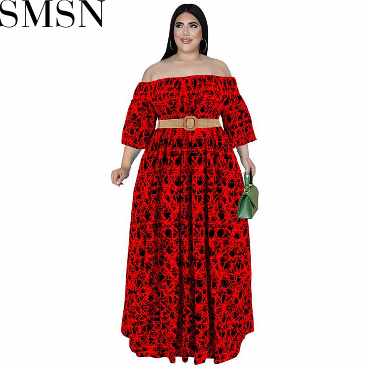 Plus Size Dress 2022 fall long sleeve dress large swing dress Amazon belted