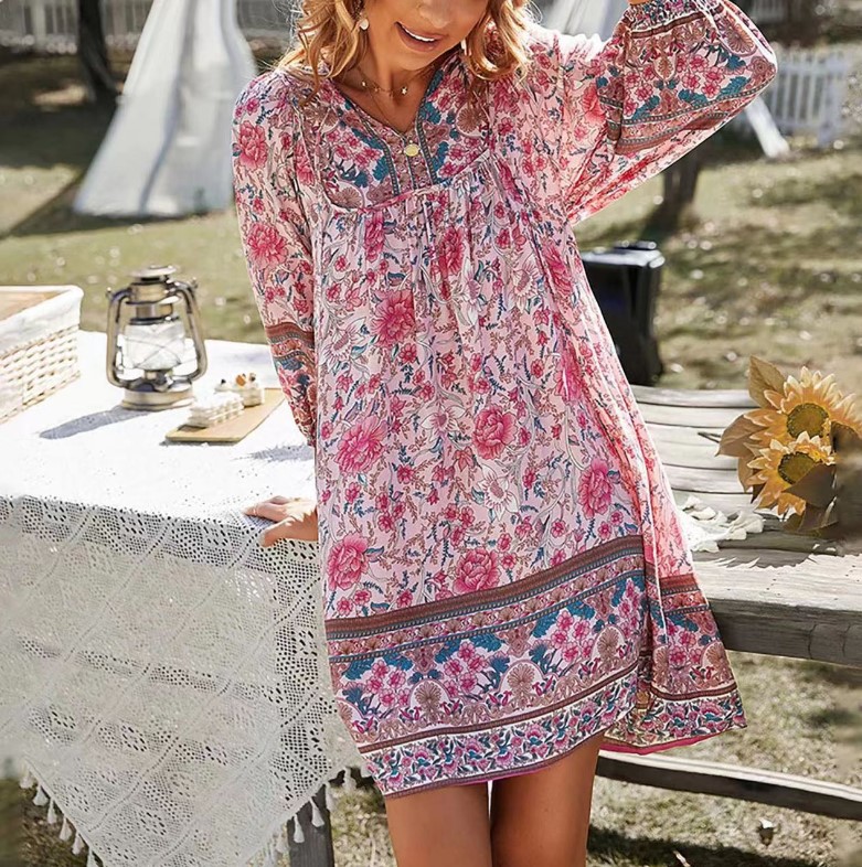 Bohemian Casual Vacation Style Dress For Women