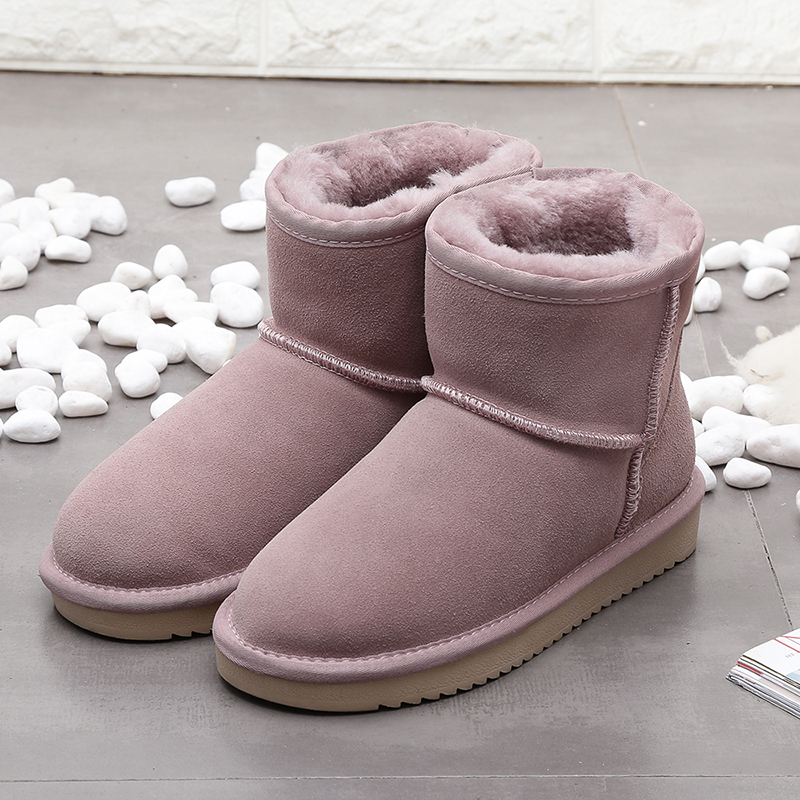 Women Boots Suede Ankle Boot Leather Winter Snow Shoes Footwear 34-42