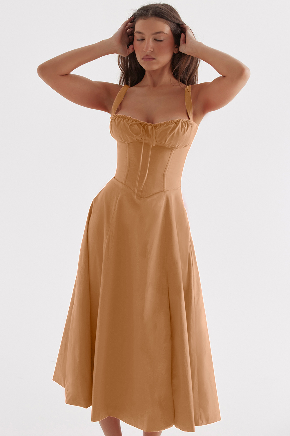 Elegant Floral Print Large Swing Dress