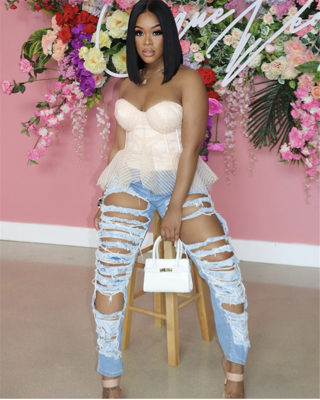 Wash and wear straight jeans