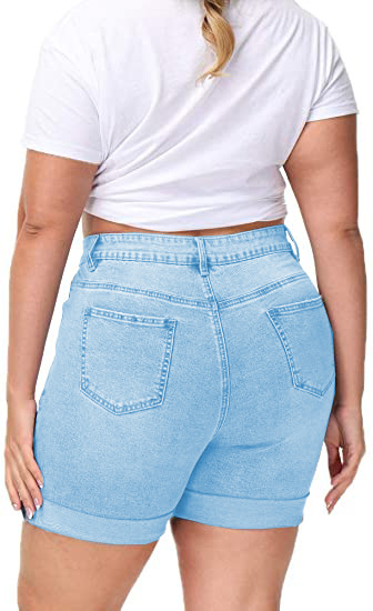 Fashion hand worn denim straight pants