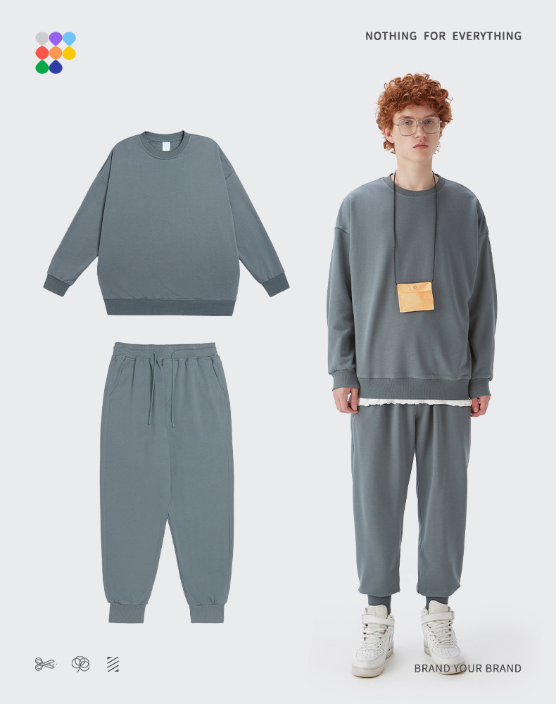 Women Men Two Piece Tracksuit Suit Hoodie Hooded Sweatshirt Pant Set Sweatwear