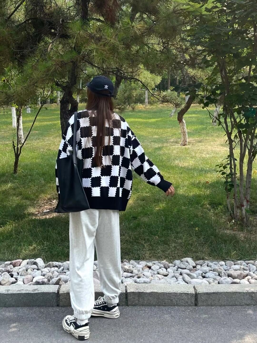 2021 Autumn Winter Warm Plaid Knitted Cardigan Sweater