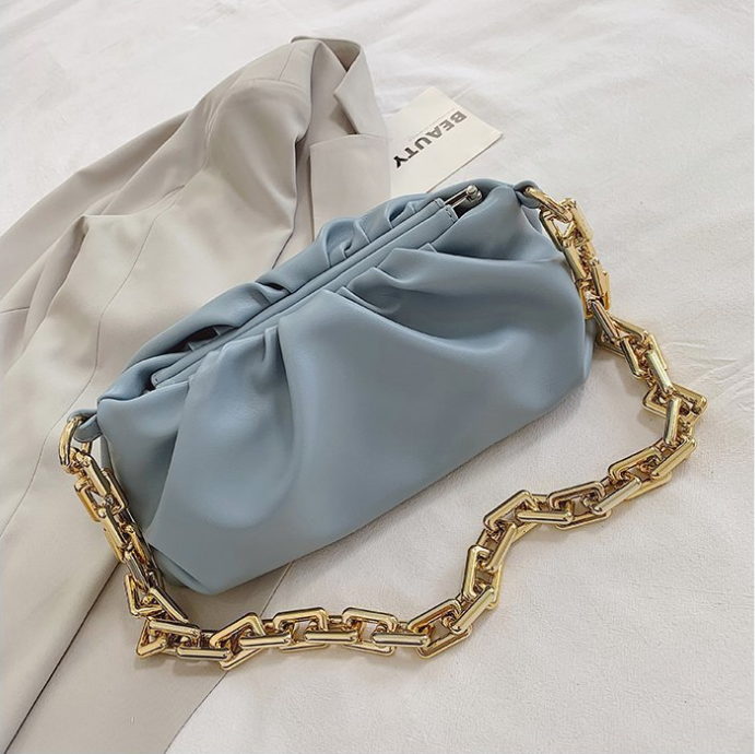 SWDF Day Clutch Thick Gold Chains dumpling Clip Purse Bag