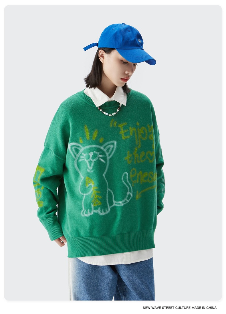 Men Women Knit Sweater Jumper Pullovers Cardigan Tops Unisex Sweatshirts