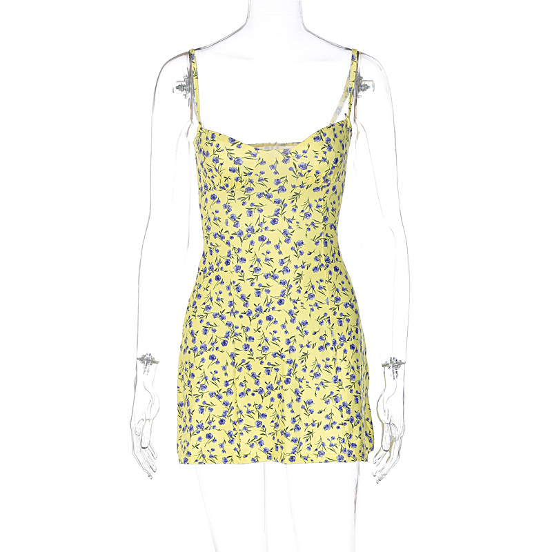 Milk Silk short Small floral strap dress