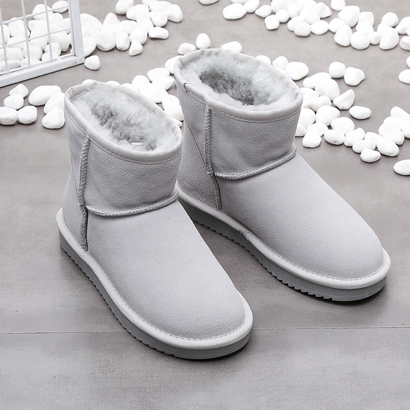 Women Boots Suede Ankle Boot Leather Winter Snow Shoes Footwear 34-42