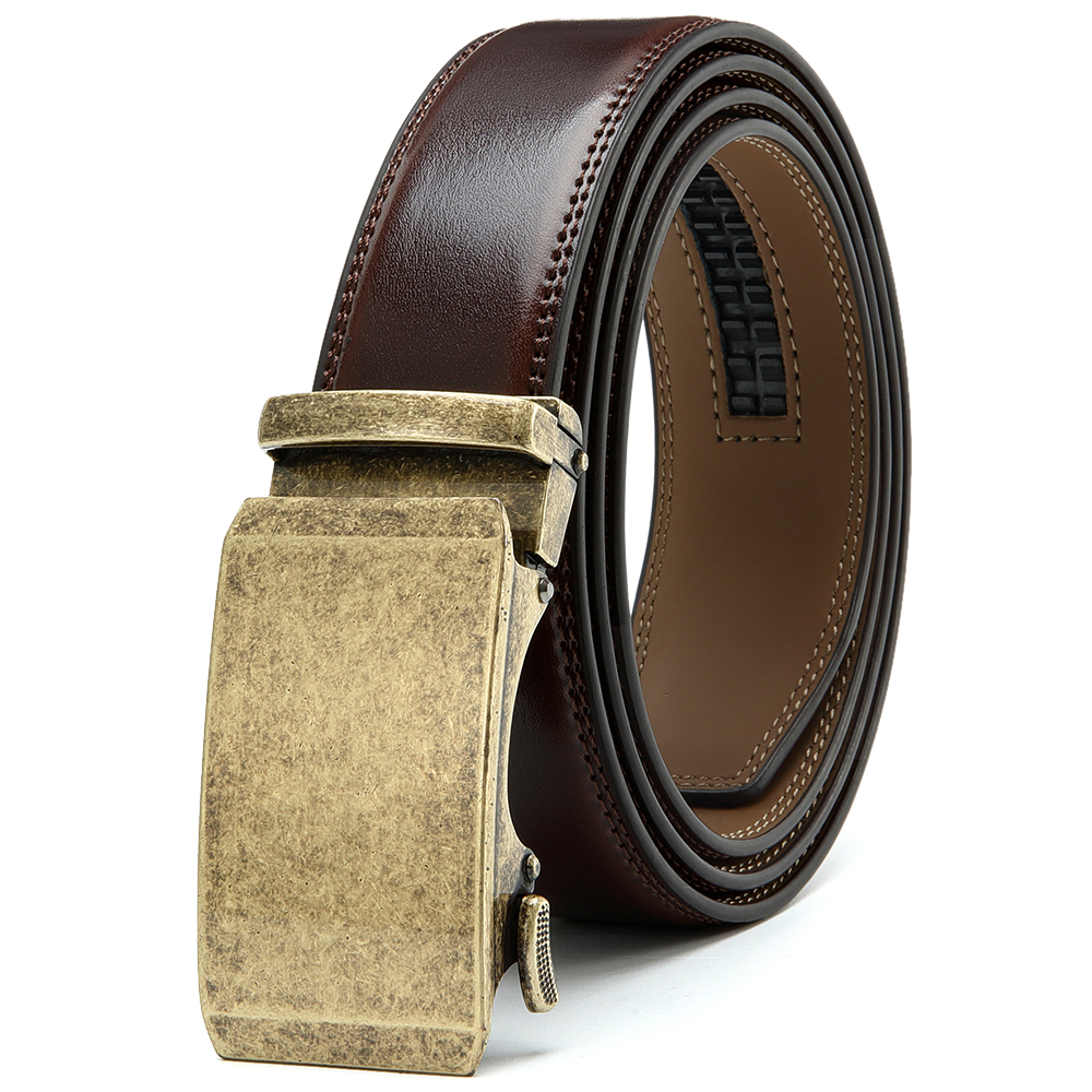 Women Men Belt 3.5cm Cowhide Leather Buckle Belt Unisex Waistband Waist Strap