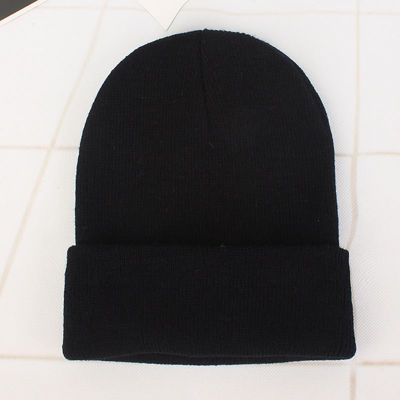 Men Women Beanie Hat Winter Wool Knitted Baggy Pull On Soft Caps
