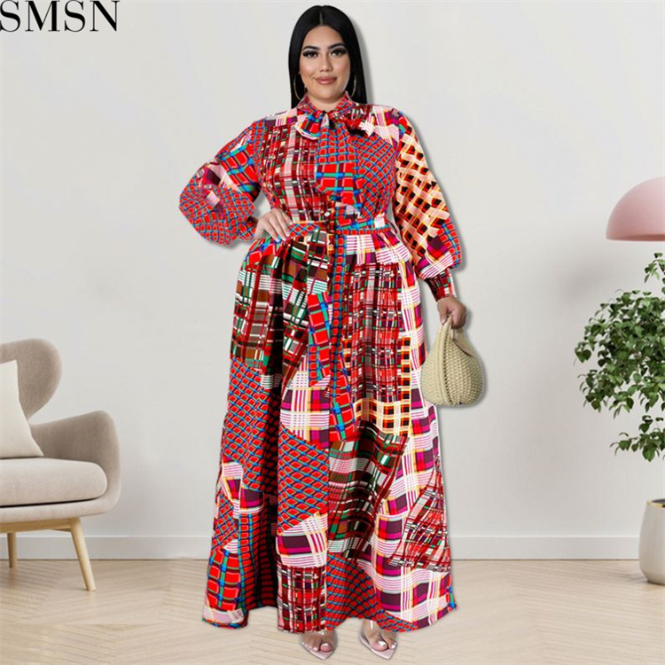 Plus Size Dress large size fall women clothing wholesale supply long sleeve collar dress