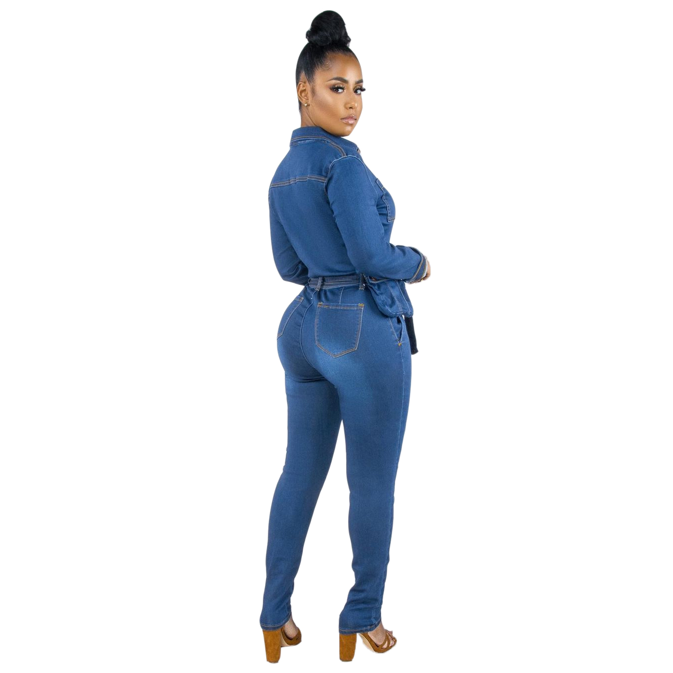Fashion casual sexy denim Jumpsuit
