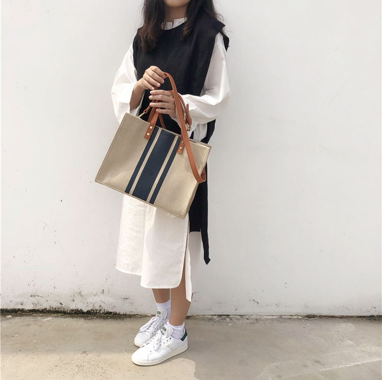 Large Capacity Canvas Women Shopping Shoulder Bags