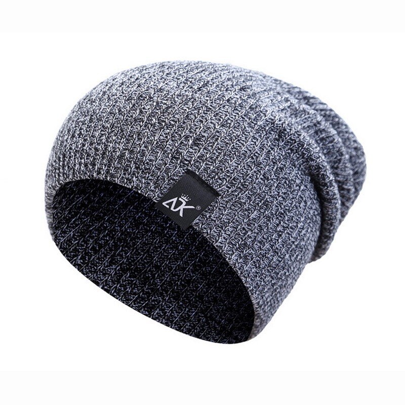 Men Women Beanie Hat Winter Wool Knitted Baggy Pull On Soft Caps