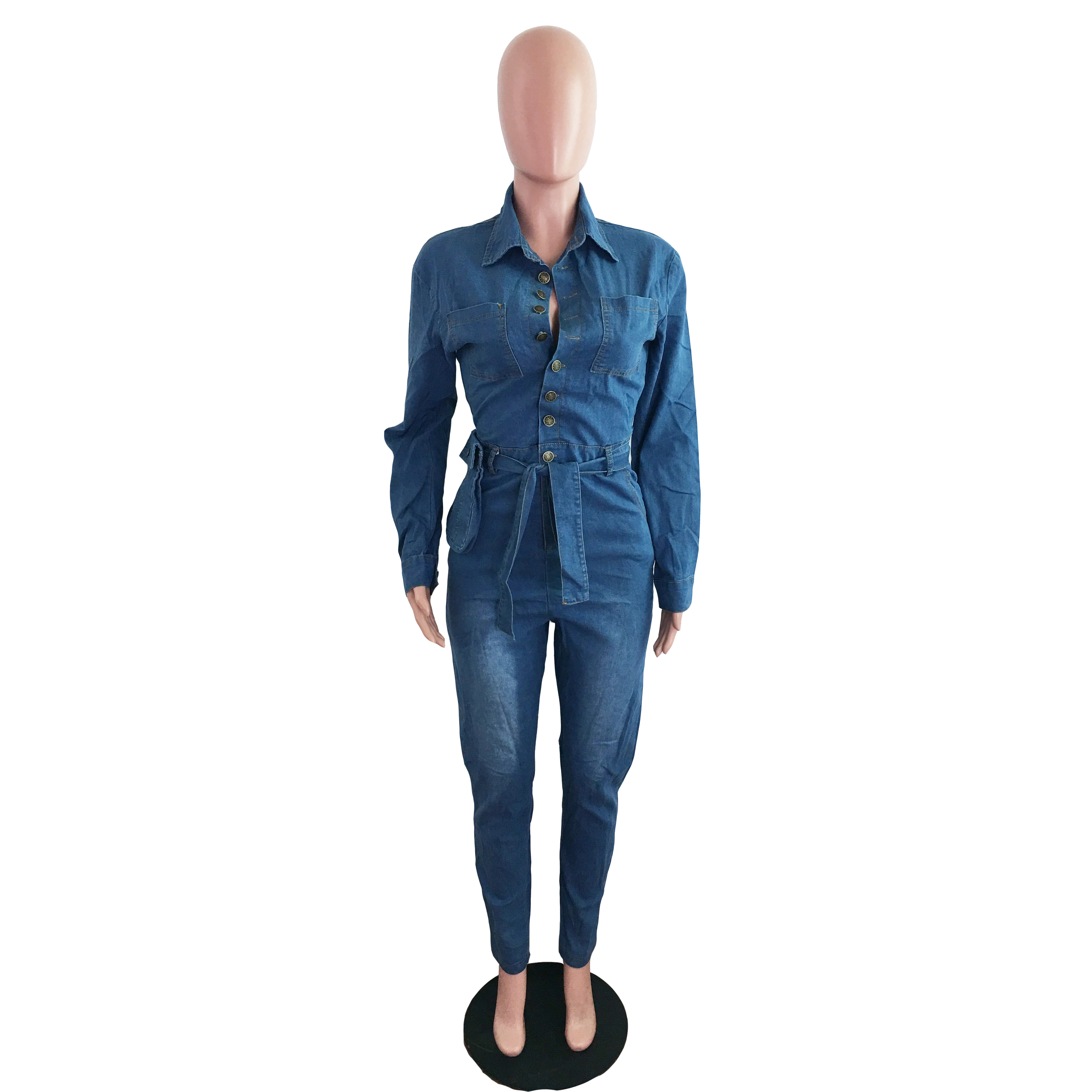 Fashion casual sexy denim Jumpsuit