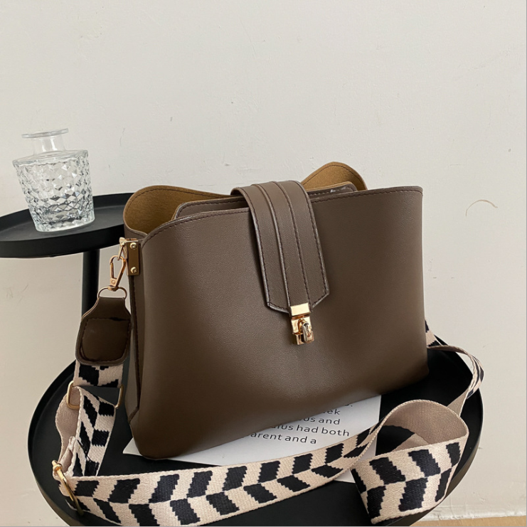 Vintage Simple Small PU Leather Bucket Crossbody Bags