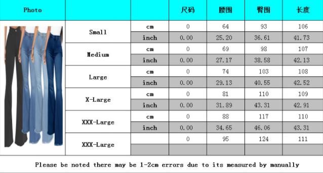 Fashion high waist elastic denim flared pants