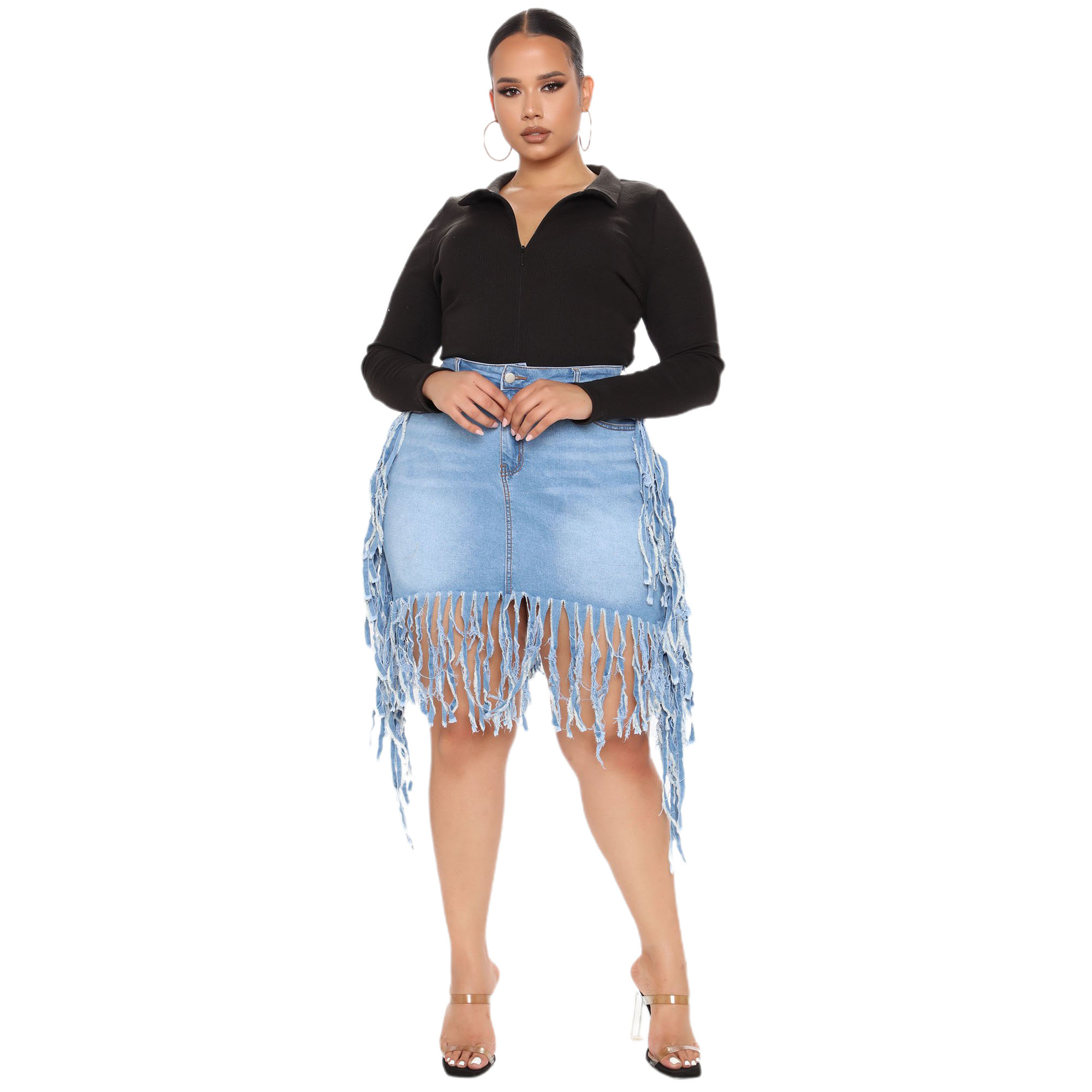 Sexy skirt denim casual skirt