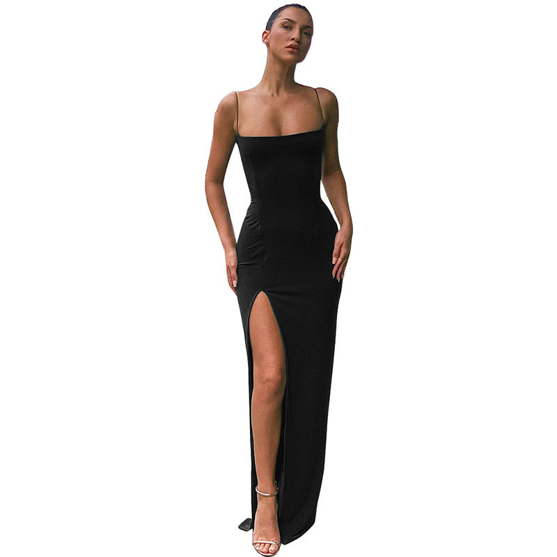 Slim Fit Open Back Sexy Split Dress For Women