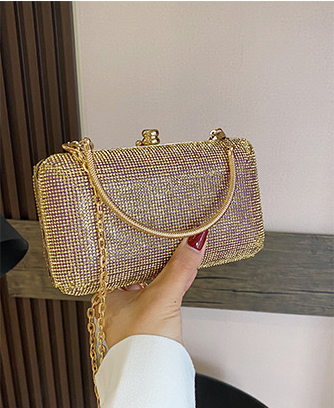 Ladies Satin Clutches Evening Bags Rhinestone