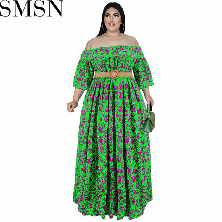 Plus Size Dress 2022 fall long sleeve dress large swing dress Amazon belted