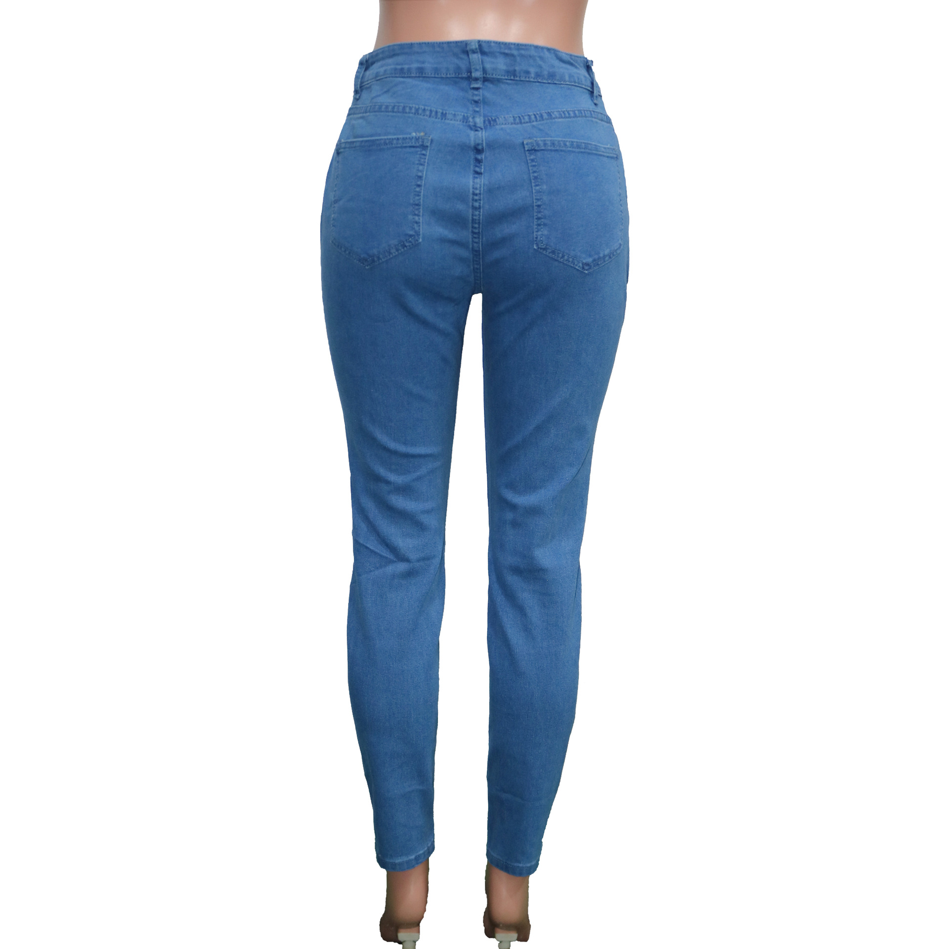 Fashion casual pierced solid jeans
